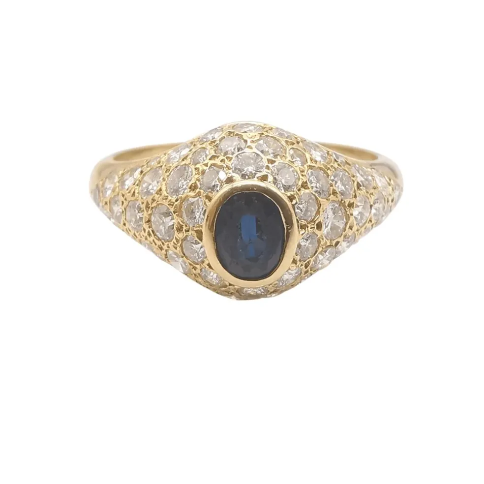 Bague Or jaune Saphir Diamants