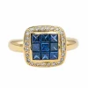 Bague Or jaune Saphir, Diamant