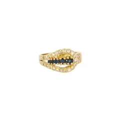 Bague Or jaune Saphir Diamants