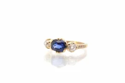 Bague Or jaune Saphir Diamants
