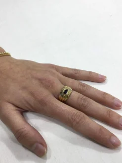 Bague Or jaune Saphir Diamants