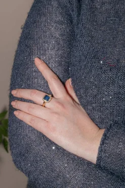 Bague Or jaune Saphir, Diamant