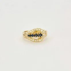 Bague Or jaune Saphir Diamants