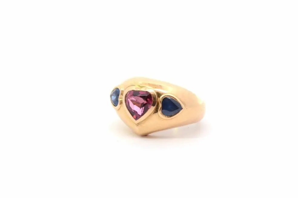 Bague Or jaune Saphir Diamant