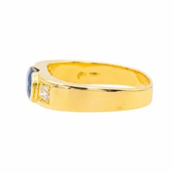 Bague Or jaune Saphir, Diamant