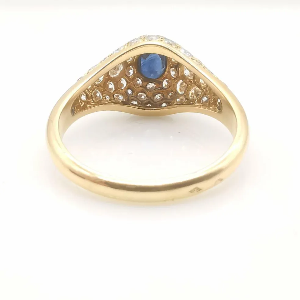 Bague Or jaune Saphir Diamants