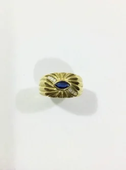 Bague Or jaune Saphir Diamants