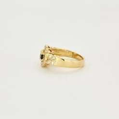 Bague Or jaune Saphir Diamants