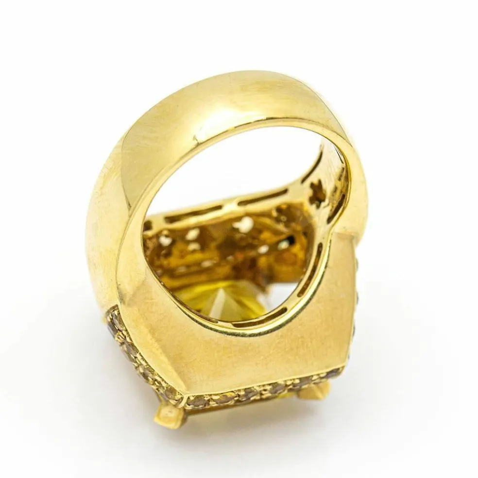 Bague Or jaune Saphir Diamants