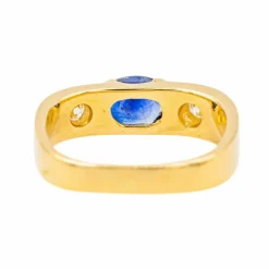Bague Or jaune Saphir, Diamant