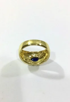 Bague Or jaune Saphir Diamants