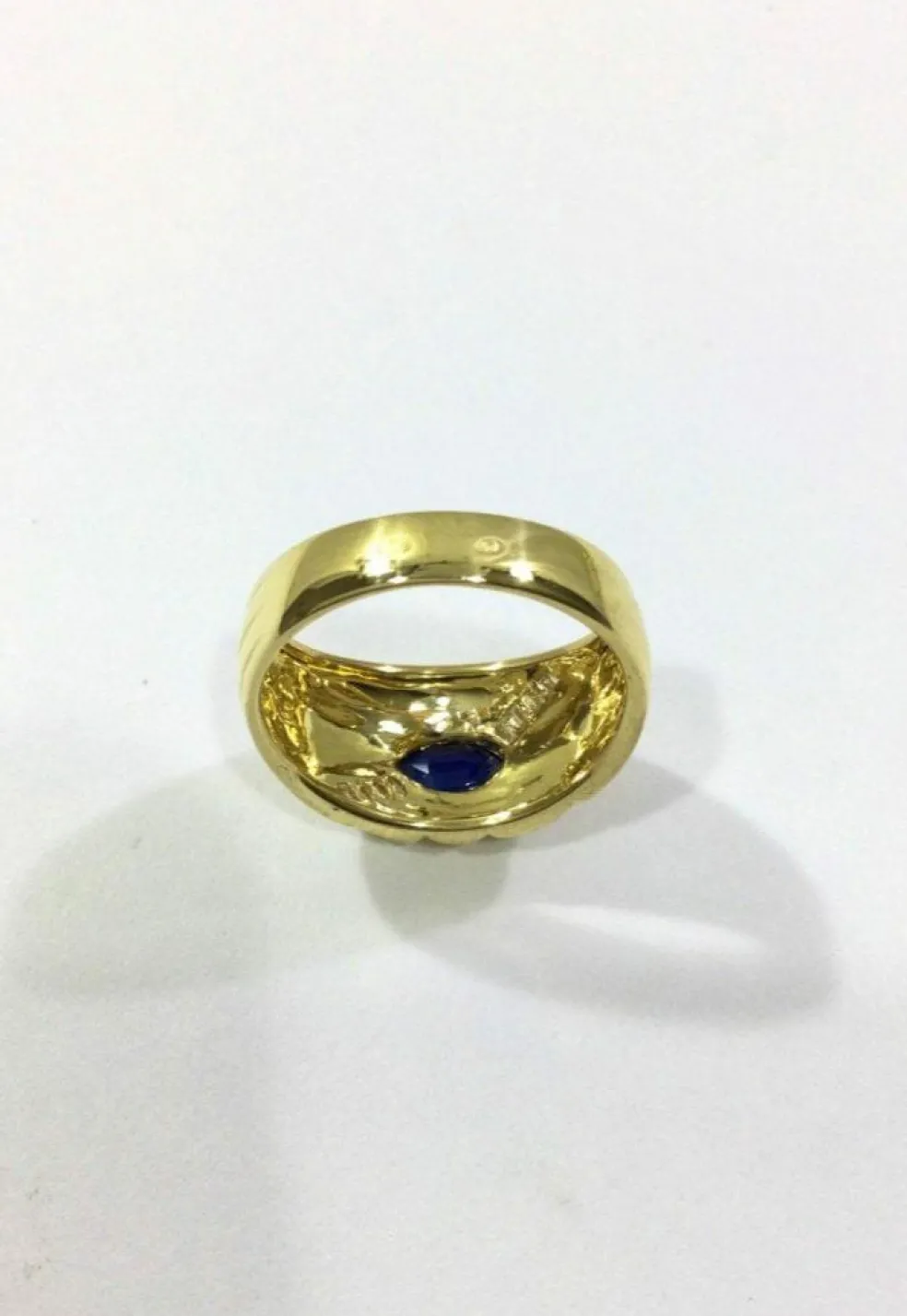 Bague Or jaune Saphir Diamants