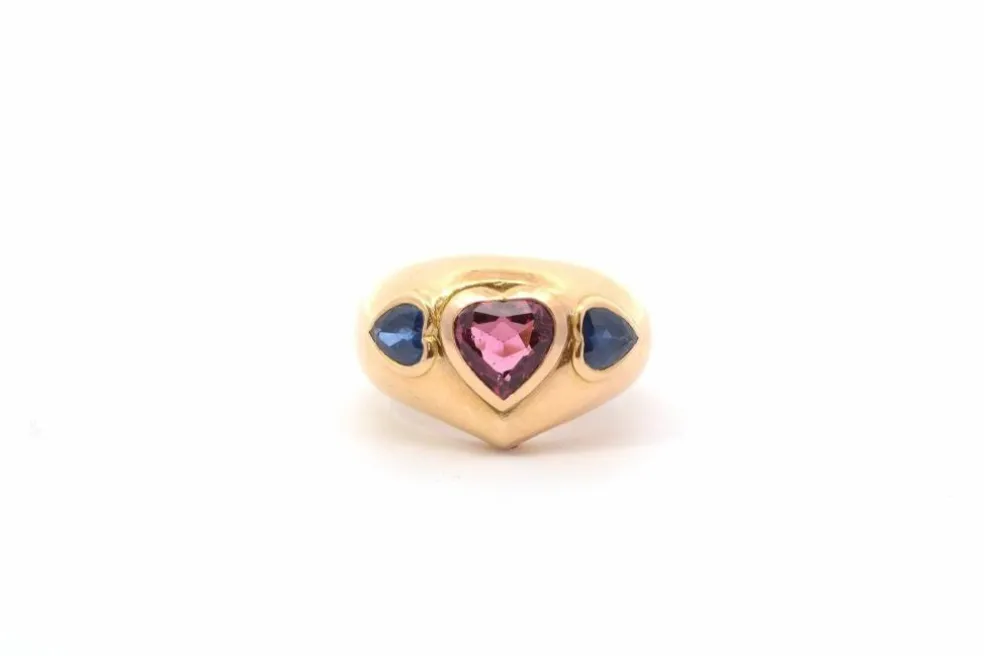 Bague Or jaune Saphir Diamant