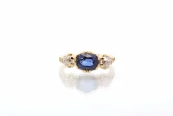 Bague Or jaune Saphir Diamants