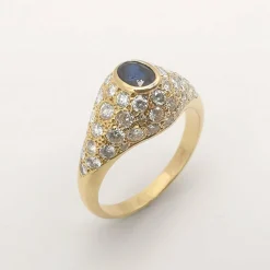 Bague Or jaune Saphir Diamants