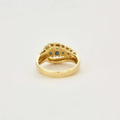 Bague Or jaune Saphir Diamants