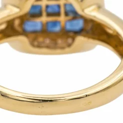 Bague Or jaune Saphir, Diamant