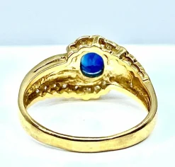 Bague Or jaune Saphir Diamants