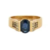 Bague or jaune saphir et diamants