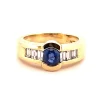 Bague or jaune, saphir et diamants