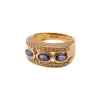 Bague or jaune, saphir et diamant