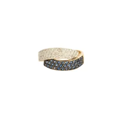 Bague or jaune, saphir et diamants