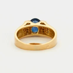 Bague or jaune saphir et diamants