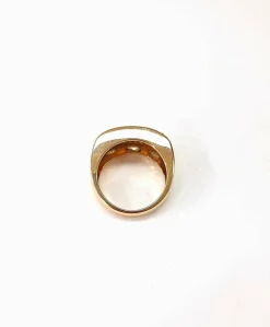 Bague or jaune, saphir et diamant