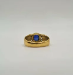 Bague or jaune saphir et diamants