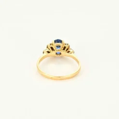 Bague or jaune, saphir et diamants