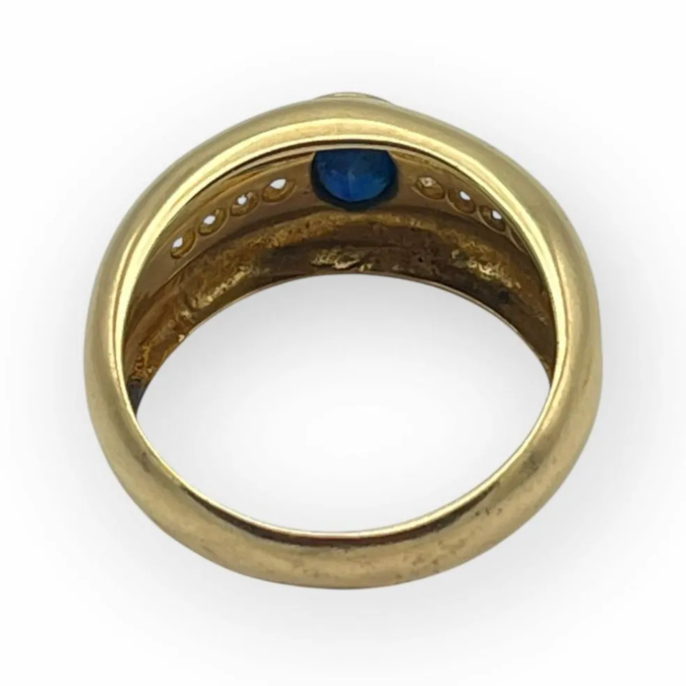 Bague or jaune saphir et diamants