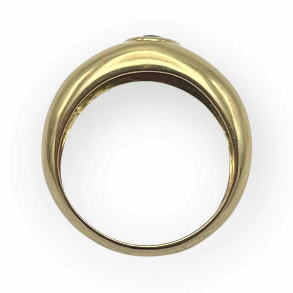 Bague or jaune saphir et diamants