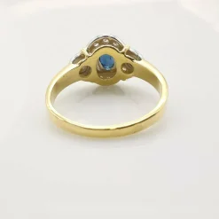 Bague or jaune saphir et diamants