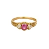 Bague or jaune, saphir rose et diamants
