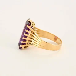 Bague or jaune saphir teal