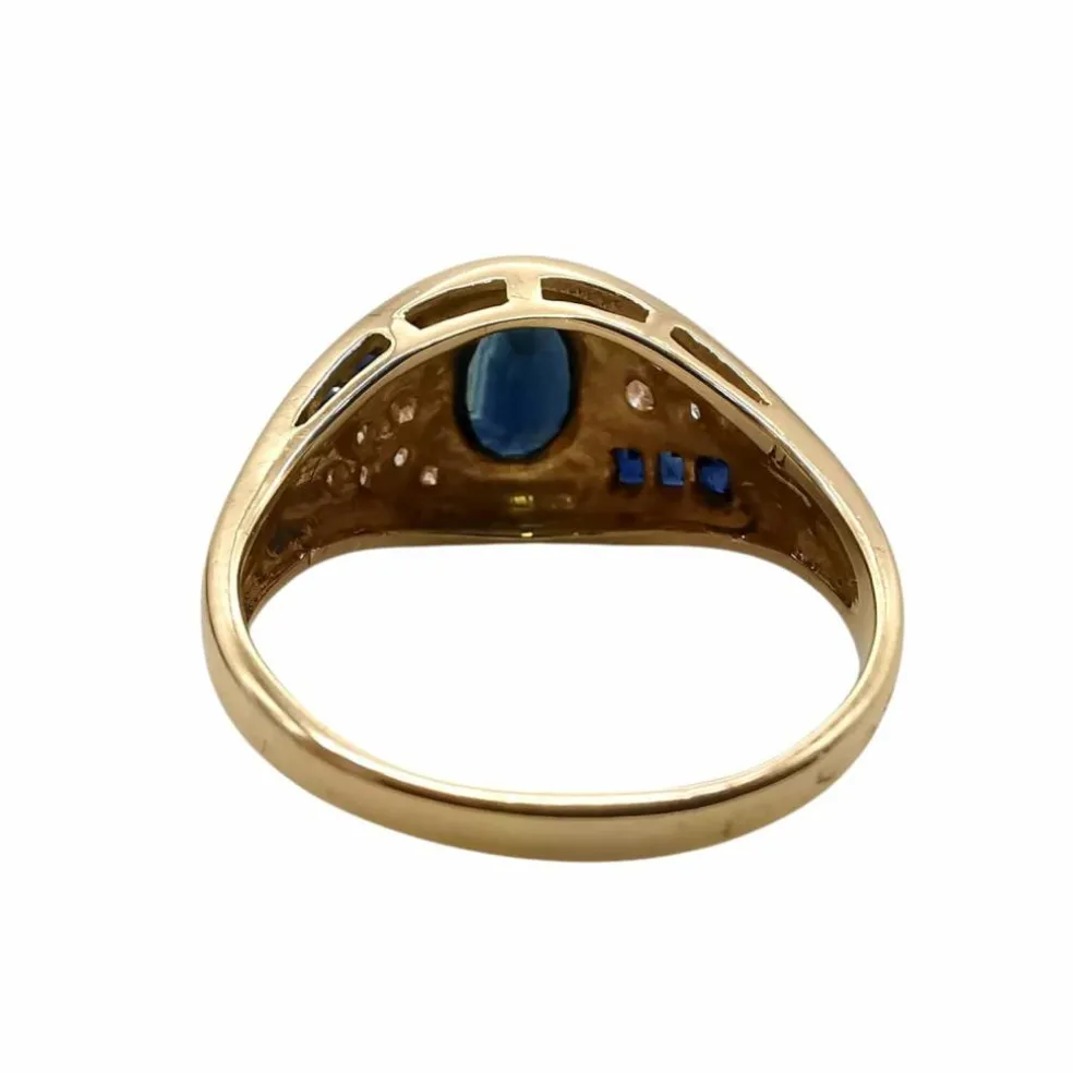Bague or jaune saphirs & diamants