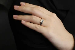 Bague Or jaune Saphirs Diamants