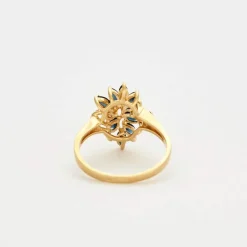Bague or jaune saphirs et diamants