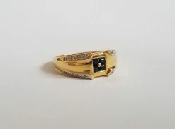 Bague or jaune saphirs et diamants