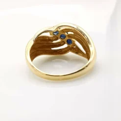 Bague or jaune saphirs et diamants