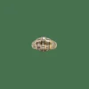 Bague or jaune sertie de diamants ronds et baguettes