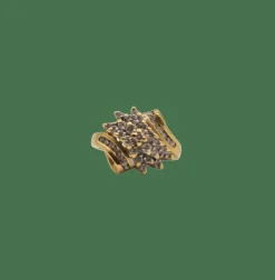 Bague or jaune sertie de diamants