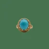 Bague or jaune sertie d’une turquoise