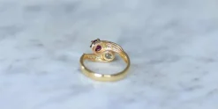Bague or jaune Toi et Moi Rubis et Diamants