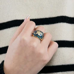 Bague or jaune étoile diamants