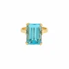 Bague or jaune topaze bleue