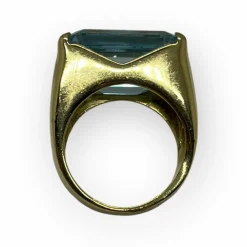 Bague or jaune Topaze bleue