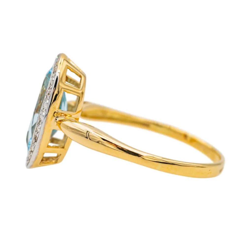 Bague Or jaune Topaze, Diamant