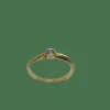 Bague or jaune torsadé diamant