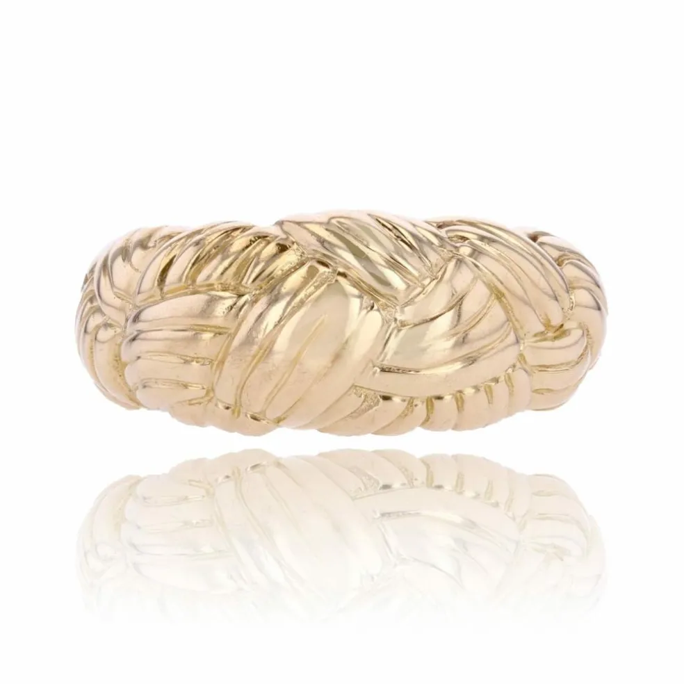 Bague or jaune tressé